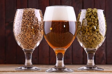 Três copos de cerveja